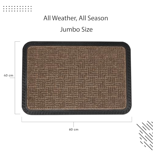 Image of Encasa XO Door Mat for Home Entrance, Polypropylene Floor Mat Brown