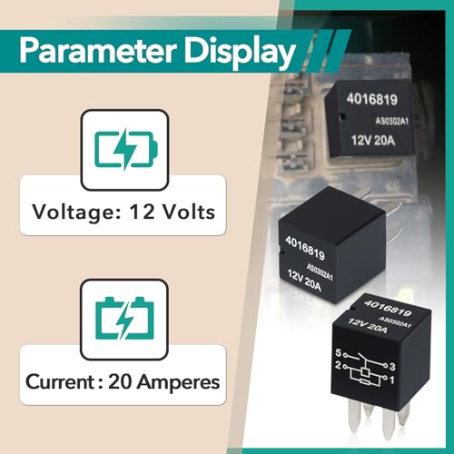 6 Pcs 4016819 Ultra Micro ISO Automotive Relay – 12VDC 20A 4-Pin SPST, Direct OEM Replacement for Polaris RZR 570 900 1000 SxS Slingshot Ranger Sportsman by Gfdoso - Image 3
