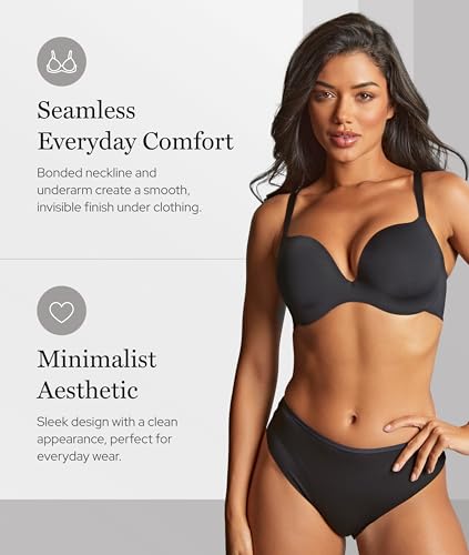 Panache Women's Underwire 365 Smooth & Seamless Plunge T-Shirt Bra | Deep V, No-Show Bra, Supportive & Comfortable Fit2