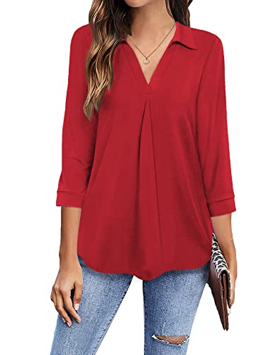 Image of Newchoice Womens 3 /4 Sleeve Shirts Business Casual Tops