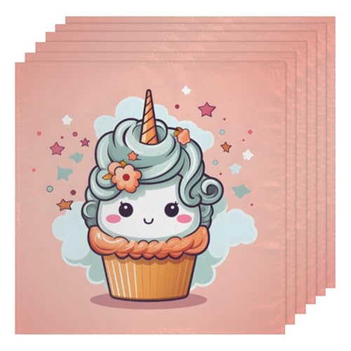Servilletas de Tela Unicornio Multicolor Set 6