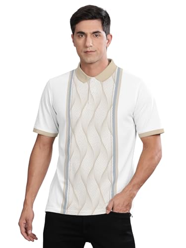 Image of BULLMER Trendy Colour-Block /Graphic Printed Collar /Polo Neck Tshirt for Men