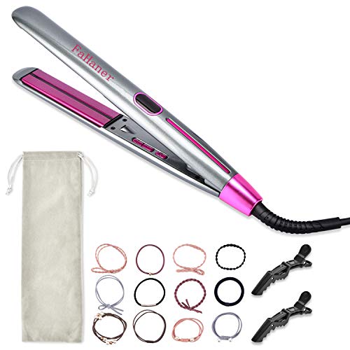 Plancha y rizador para cabello con pantalla LCD ajustable