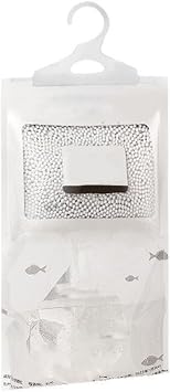 GdfnmogoCalcium Chloride Dehumidifier Bag for Wardrobe, Closet & Basement   Hanging Moisture Absorber with 500ml Water Collection Capacity, White1pc