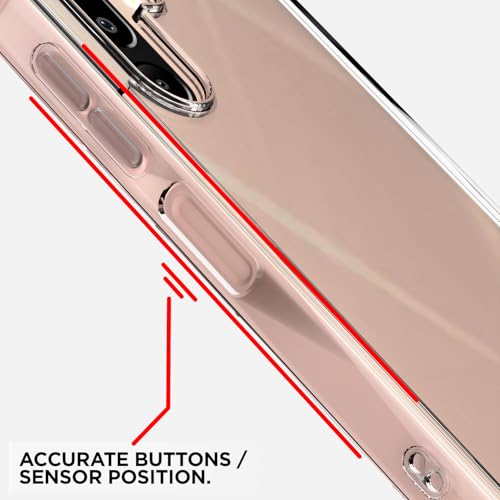 Image of Amazon Basics Back Cover for Samsung Galaxy M16 5G PC + TPU Clear Transparent Raised Edges Shockproof Protective Phone Bumper Case(Transparent)