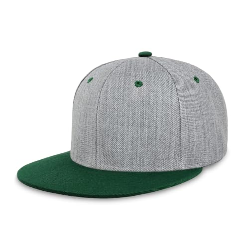 Image of CHOK.LIDS Classic Snapback Flat Bill Hat Blank Adjustable Baseball Cap | Structured high crown, flat visor, blank front for customization, adjustable snap closure, trendy everyday style