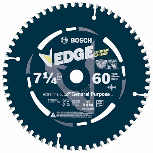 BOSCH DCB760 7-1/4 in. 60 Tooth Edge Circular Saw Blade for ...