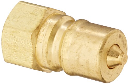 Eaton Hansen B3K21 Brass ISO-B Interchange Hydraulic Fitting, Plug with Valve, 3/8"-18 NPTF Female, 3/8" Body