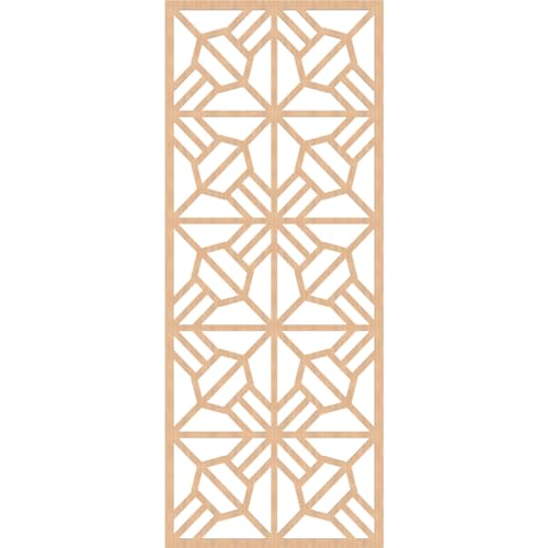 Image of 31 3 /8 inchW x 79 3 /8 inchH x 1 /4 inchT Auburn Decorative Fretwork Wood Wall Panels, Hickory