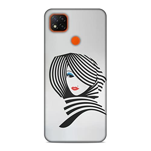 Image of Printed Mobile Back Hard Case Cover for Xiaomi Redmi 9C / Xiaomi Poco C31 / Xiaomi Redmi 9 Activ /Xiaomi Redmi 9 | Girl, Cute Girl, Eye Lashes, Scarf, Lipstick-2197