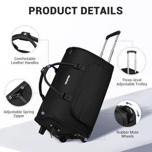 DEVPNR 3-in-1 Rolling Garment Duffle Bag