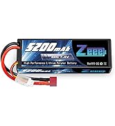 Zeee 7.4V 2S Lipo Battery 5200mAh 80C Hard Case Battery with Deans Plug for 1/8 1/10 RC Vehicles ...