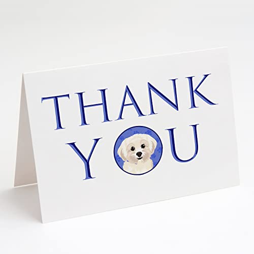 Caroline's Treasures CK9125GCA7P Shih-Tzu Gold #4 Thank You Greeting Cards and Envelopes Pack of 8 Blank Cards with Envelopes Whimsical A7 Size 5x7 Blank Note Cards