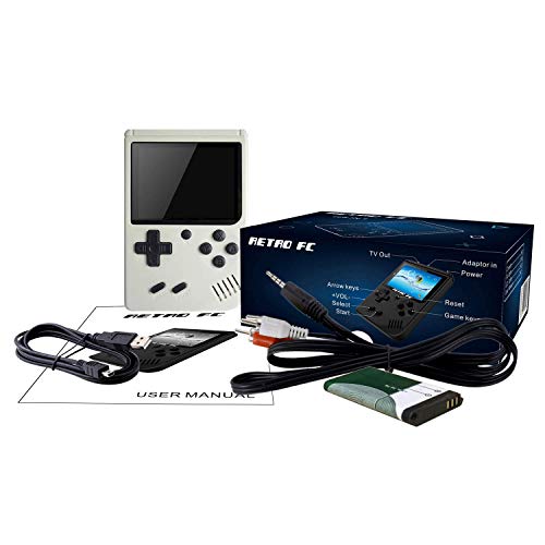 JAFATOY Retro Handheld Games Console for Kids/Adults, 168 Classic Games 8 Bit Games 3 inch Screen Video Games with AV Cable Play on TV (White) - Thumbnail 6
