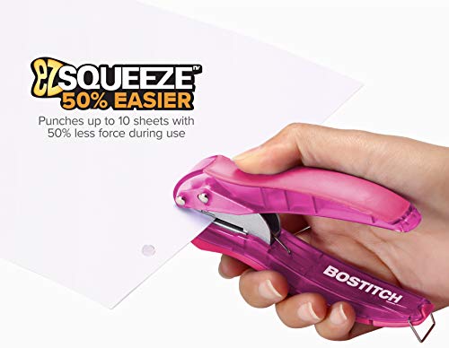 Bostitch Office inLIGHT Reduced Effort One-Hole Punch, One Unit per Package, Assorted Colors, No Color Choice (2401)