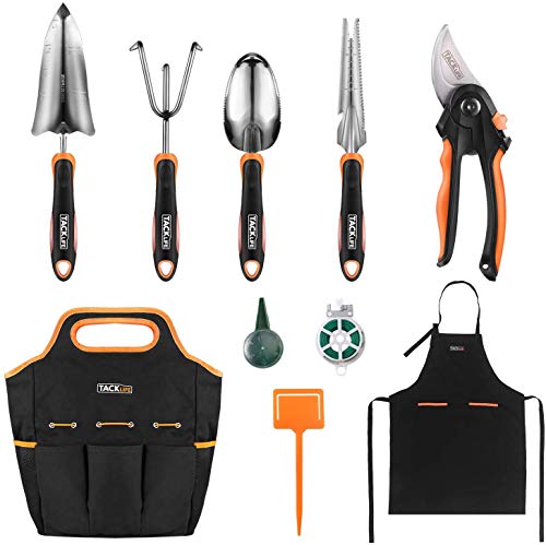 Preisvergleich Produktbild TACKLIFE Gartenwerkzeug Set, Gartengeräte aus rostfreiem Edelstahl (29 in 1) : Transplantatkelle, Gartenschere, Gartenunkrautschneider, Pflanzenkelle mit Skala, Gartengabel, Handtasche usw. GGT5A