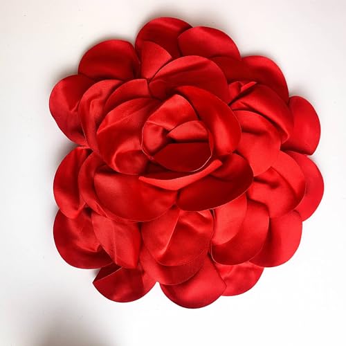 Image of Heyiwell Large Satin Fabric flower for Brooch Pin Wedding Party Dance Dress Suit Clothes Head Hair Accessories DIY Decor 9.45 inchInch