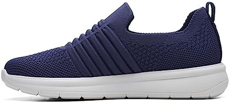 Clarks Women's Ezera Walk Oxford, Dark Navy Knit, 8 | Image 4