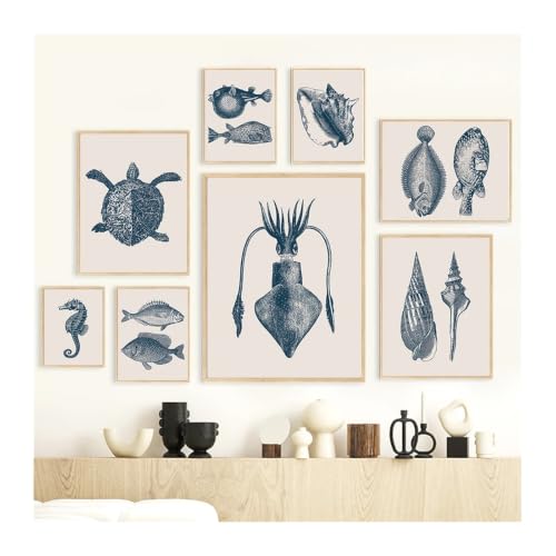 Affiche méduse et vie marine, une invitation à la sérénité du salon - 4