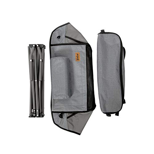 MacSports XP High-Back Folding Camping Chair | Outdoor Back/Lumbar Support, Lightweight (Weighs Under 6lbs), Heavy Duty (Supports 225lbs), for Camping Hiking Gaming Backpacking Sports Hunting (Gray)