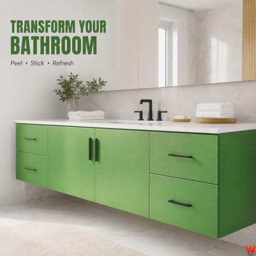 Image of WISDOM Apple Green Metallic Self Adhesive Wallpaper Peel & Stick Decorative Waterproof Removable Vinyl Sticker for Kitchen Cabinets, Wardrobe, Furniture, Table & Home Decor (20x200 in)