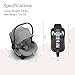 UPPAbaby Aria Lightweight Infant Car Seat/Just Under 6 lbs for Easy Portability/Base with Load Leg + Infant Insert Included/Direct Stroller Attachment/Anthony (Grey/Chestnut Leather)