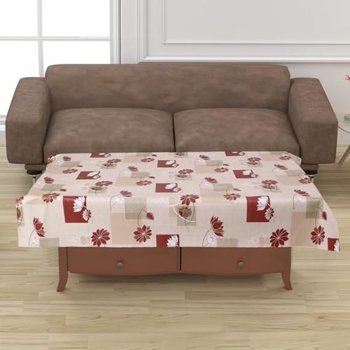 Image of Dakshya Industirs PVC Waterproof Table Cover 36x54 Inch Floral Printed Center Table Cover Washable Plastic Table Sheet Oilproof Dining Table Cover for Coffee Table Living Room Home (Royal Leaf)