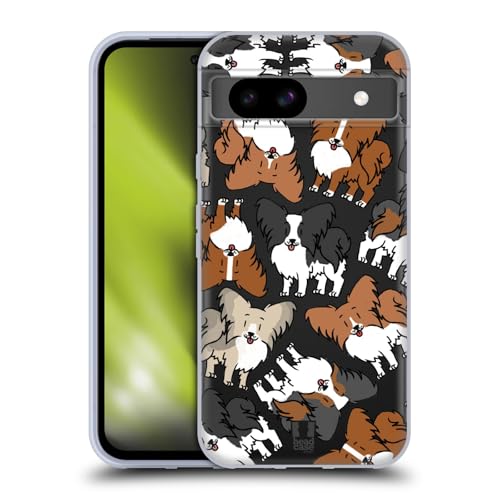 Head Case Designs Papillon Dog Breed Patterns 4 Soft Gel Case Compatible with Google Pixel 8a