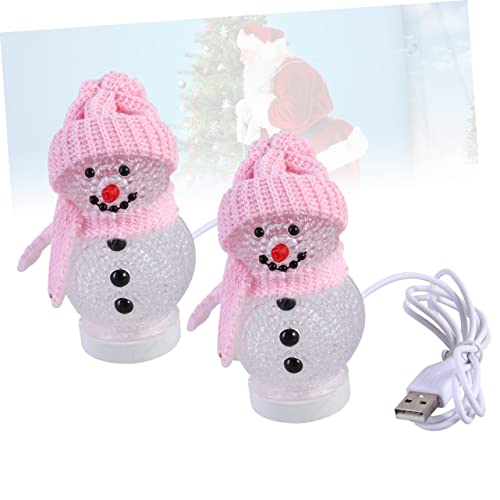 Uonlytech 2 Peças De Adornos Para Enfeites De Casa Enfeite De Noel Estatueta De Boneco De Neve Ilumi