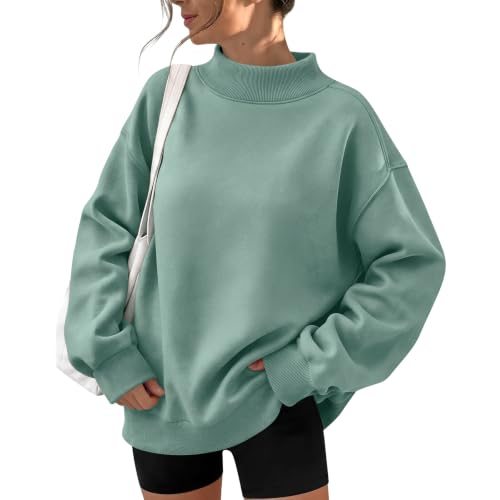 yakyamgi Oversized Mock Neck Sweatshirt Women Fall 2026 Casual Pullover