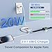Upgraded [MFi Certified] 2 in 1 Fast Charging Cable for iPhone17 16 15 Charger,Travel for Apple Watch Charger USB C Cable Cord with 20W Wall Charger Block for iWatch Series Ultra/SE/10/9/8/7/6/5/4/3/2
