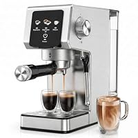 KOMTWNM Espressomaschine 20 Bar Siebträgermaschine mit Touchscreen, 1350W Kaffeemaschine mit Milchaufschäumer, 1,2L Wassertank, Einzel- & Doppelshot – Ansicht 1