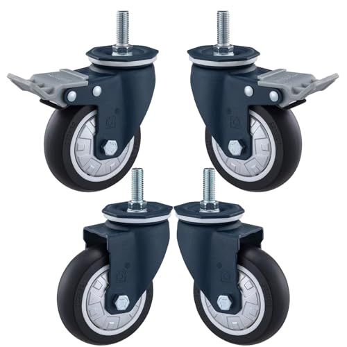 Aenmezen 3C` M12*30mm lWt Xe LX^[ u[Lt 4Zbg XCx LX^[ ω׏d530|h ؍ނ^CȂǏɓKp Ȃ(2swivel+2with brake,100mm)