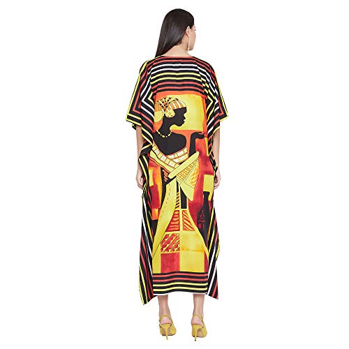 Image of Oussum Plus Size Kaftan Dresses for Women, Polyester Summer Caftan Cover Up Maxi Beach Dress, 1X-3X