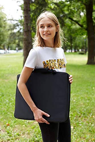 Art Portfolio Case - 19x15 Waterproof Portfolio Folder for Artwork - Artist Zipper Carrying Bag with Storage for Drawing Photography or Poster - Large Size 19" x 15"