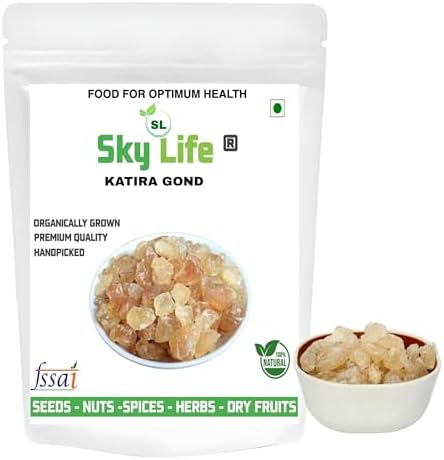 Sky Life Gond Katira Pure Organic 900 Gram - Almond Gum Badam Pisin Tragacanth Kathila Katira| Edible Crystals | Traditional Food Drinks Desserts & Culinary Preparation