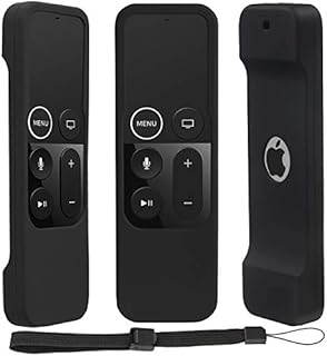 Remote Case Compatible for Apple TV 4K/4th Gen - Lightweight Anti-Slip & Secure Protective Cover with Hooks - Black