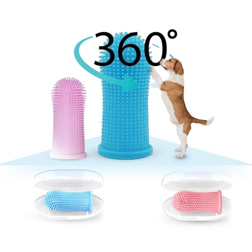 Image of Finger DogToothbrush for Dogs Oral Hygiene, Effective and Gentle Cleaning, Ideal for Dogs and Pets Whit of The Dog Tooth Brushing Kit