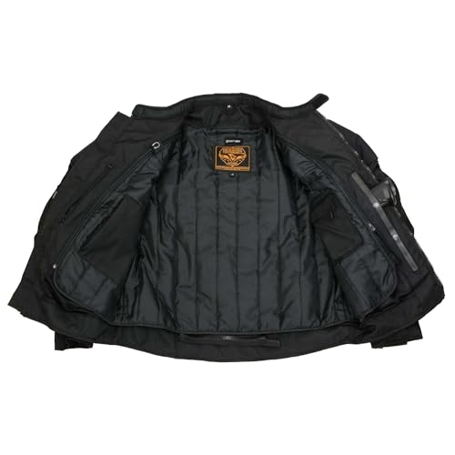 Image of Milwaukee Leather Men's CE Armored All-Season Motorcycle Jacket - Impact Protection Textile Racer Design - Small