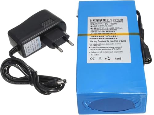 Baterías de Bicicleta de 12V y 20000 Mah Baterías de Litio para Bicicletas para Cámaras de CCTV con Luz LED y Más con Cargador 12V 20AH