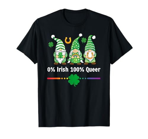 LGBT Día de San Patricio 0% irlandés 100% Queer LGBTQ Orgullo gay Camiseta