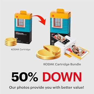 KODAK Dock Plus 4x6'' Photo Printer, 50 Sheets, Docking & Bluetooth Smartphone Printer for iPhone & Android, Instant Color Prints, 4PASS Dye Sublimation