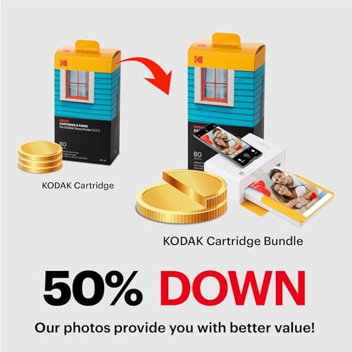 KODAK Dock Plus 4x6'' Photo Printer, 50 Sheets, Docking & Bluetooth Smartphone Printer for iPhone & Android, Instant Color Prints, 4PASS Dye Sublimation by KODAK - Image 2