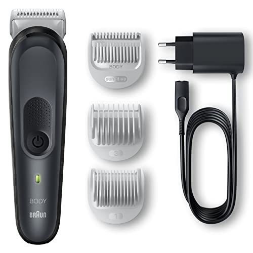 Braun Tondeuse Electrique Pour Le Corps Series 3 Homme, Torse, Aine, Aisselles, Styling Et Plus, Pour Un Rasage Doux, Aux Sabots Clipsables, Lavable, 80 Min D'autonomie, 3340