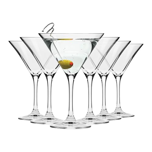 Krosno Copas Martini Cóctel | Conjunto 6 Piezas | 150 ML | Elite Collection Uso en Casa, Restaurante y en Fiestas | Apto para Microondas y Lavavajillas