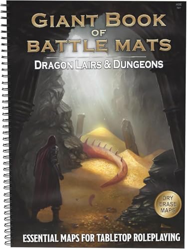 Giant Book of Battle Mats Dragon Lairs & Dungeons by Loke | Ages 14+ | 1+ Players | Reusable, Marker-Friendly Encounter Maps for Tabletop Roleplaying with Miniatures, Tokens & 3D Scenery