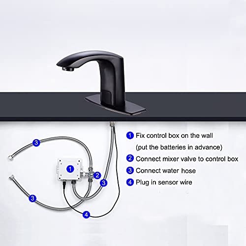 Gangang Automatic Sensor Touchless Bathroom Sink Faucet With Hole Cover Plate And Water Mixer Valve #TOP7