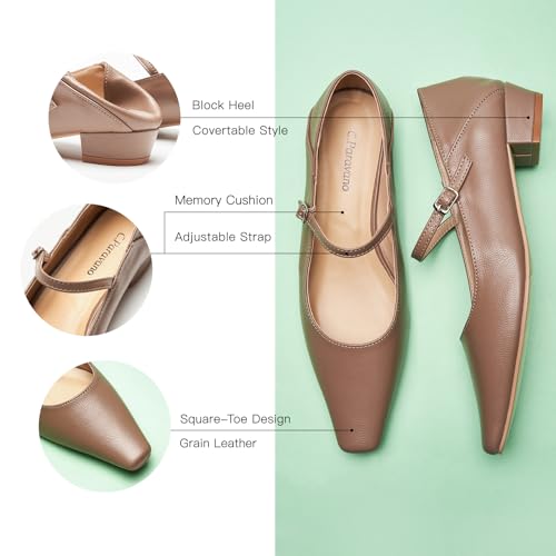 Image of C.Paravano Women's Pumps | Mary Jane Flats | Low Heel Dress Shoes | Convertible Heel Shoes