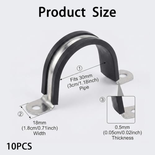 Abrazaderas de tubo de 30 mm para fijar tuberías de agua y cables en paredes de exterior e interior 3