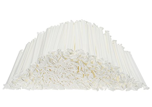 DuraHome Black Plastic Straws Individually Wrapped 1000 Pack - 8 inch Drinking Straw, BPA Free - Restaurant Style Disposable Straws, Bulk Set - Thumbnail 4
